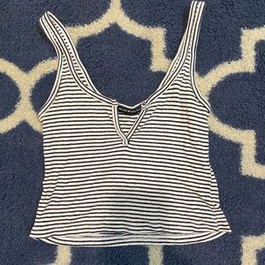 Brandy Melville Navy and White Stripped tank top